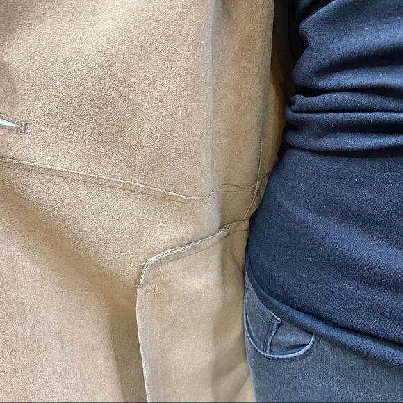 BlankNYC Snake Charmer Faux Suede Jacket Coat Womens Size XS Brown Tan - Picture 13 of 16